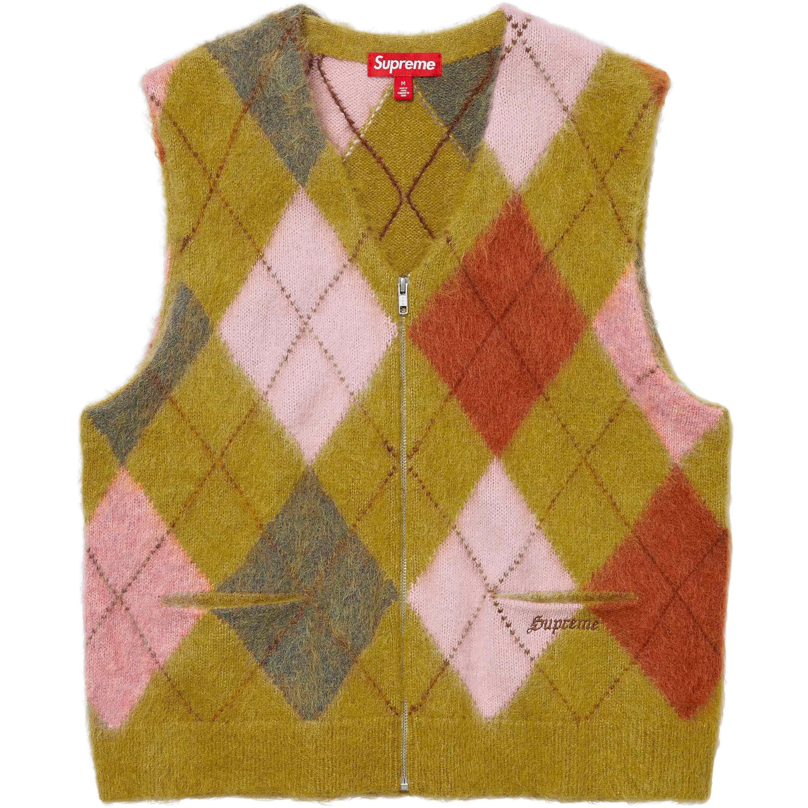 Brushed Argyle Zip Up Vest view 7